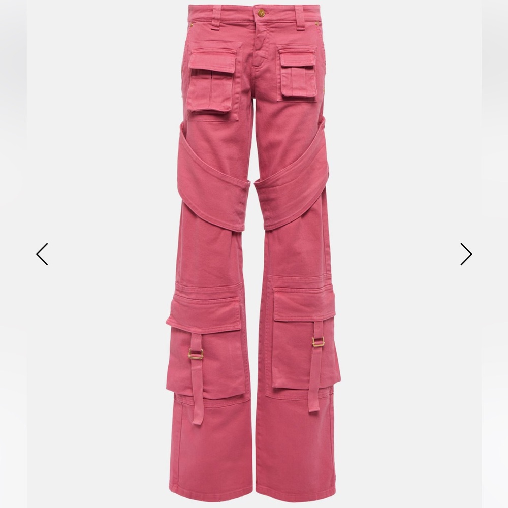 Blumarine Pink Flare Cargo Jeans
